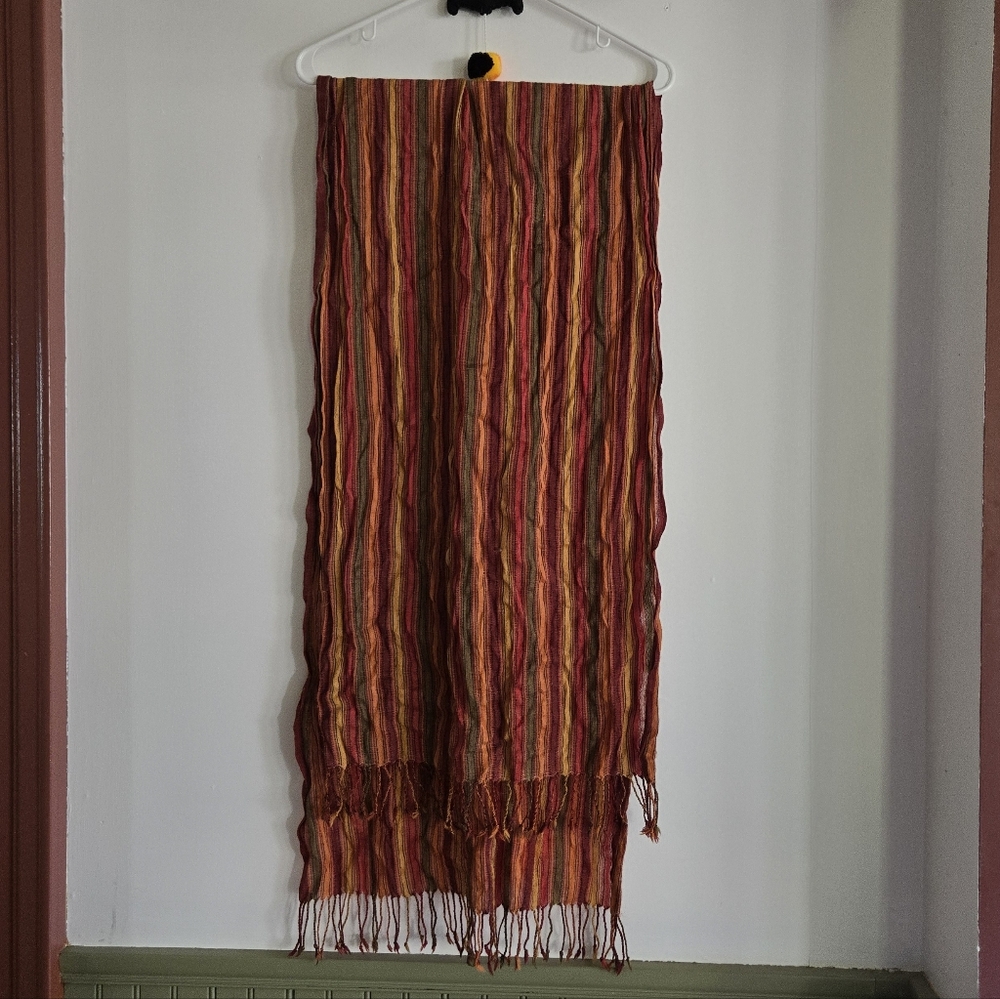 Striped Red and Orange Scarf